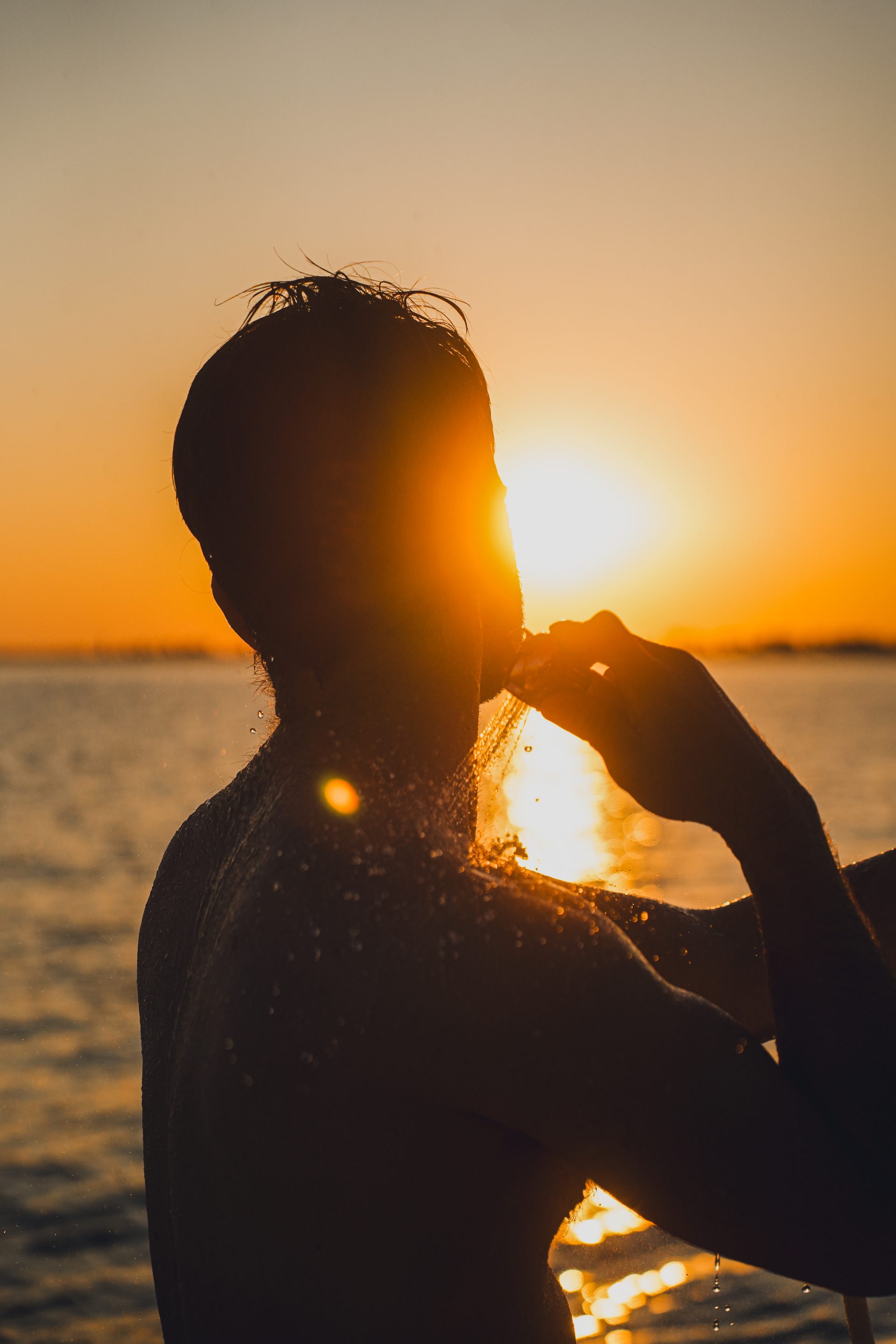 Silhouette au coucher de soleil